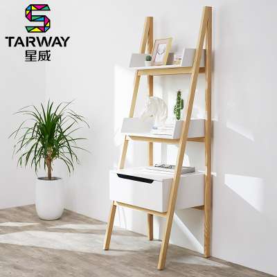 Modern 3 Layer Wooden Display Shelf Storage Organization Rack with Drawer /Shower Shelf for living Room Home Furniture