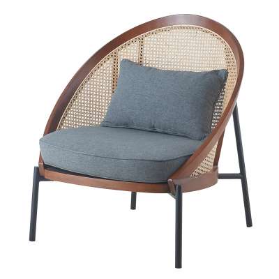 Modern Lounge rattan chair Luxury solid wood frame Armchair Living Room furniture Leisure Chair