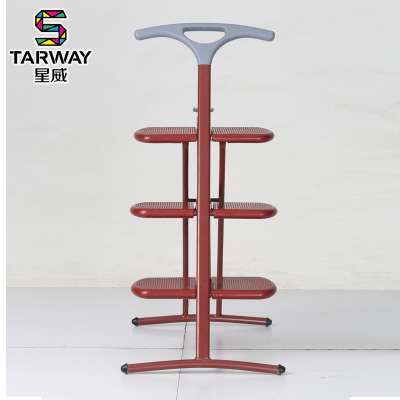 modern folding metal frame plastic step pedal red ladder for Living room