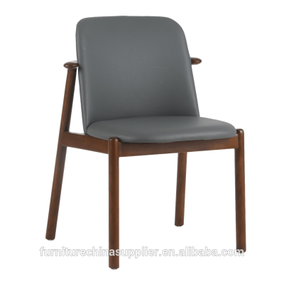 Modern Dining chair Solid Wooden Frame Leather Cushion Room Furniture for Restaurant